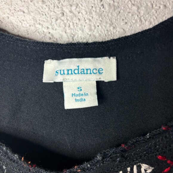 Sundance Women's Sz S Black Tribal Embroidered Blouse, Tank Top - Picture 5 of 6